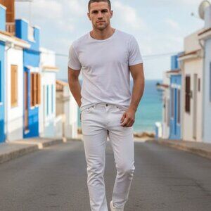 MEN'S SLIM FIT WHITE JEANS